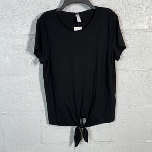 Ideology Womens Tie-Front T-Shirt, black Small